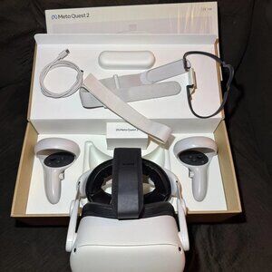 Meta Quest 2 VR Headset complete with kiwi headgear 128GB, Box, Cords...